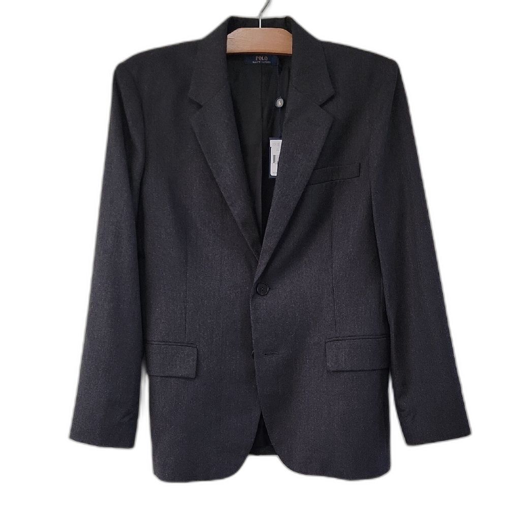 Polo Ralph Lauren Charcoal Grey Two-Button Blazer Size 10 NWT